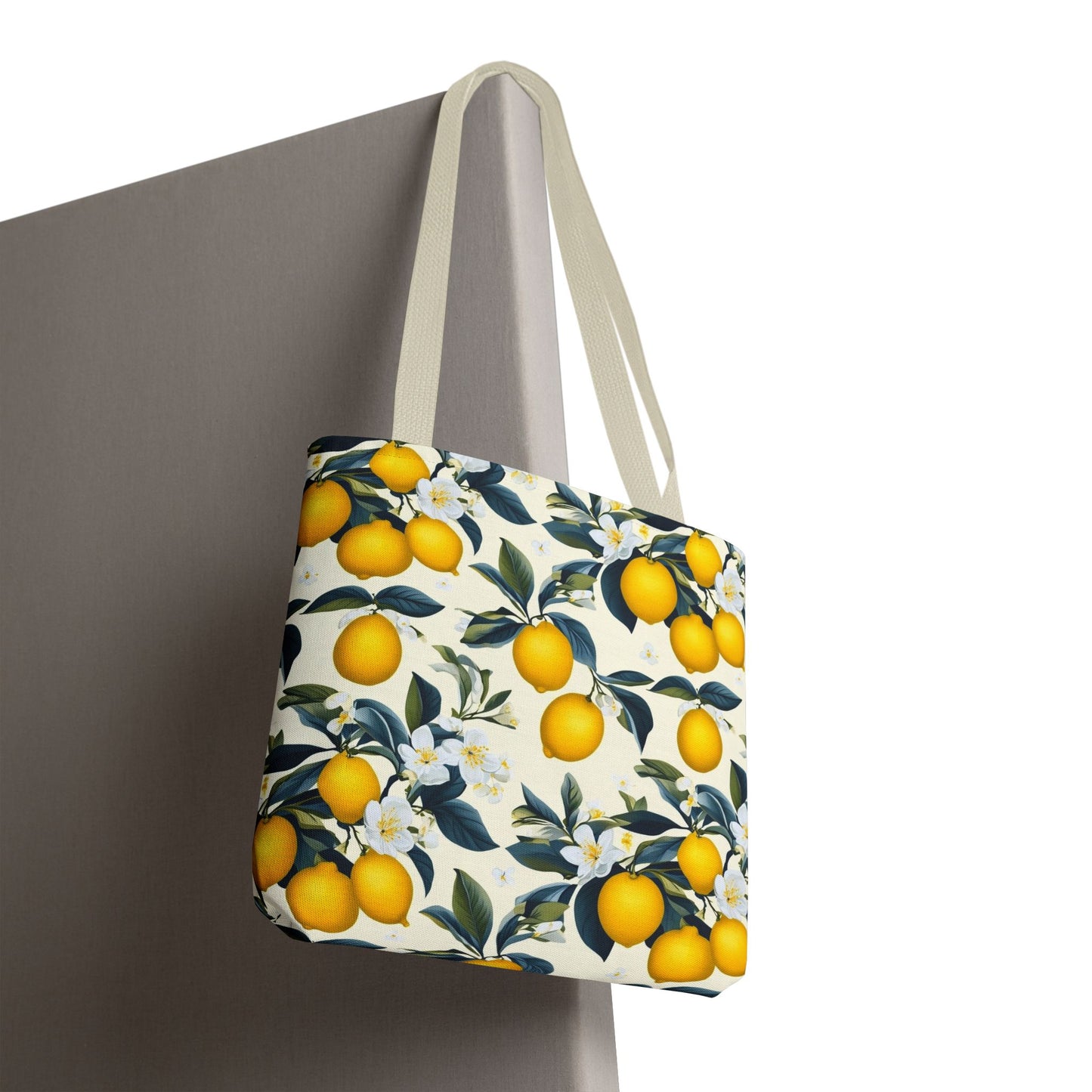 Lemon Blossom All-Over Print Tote Bag — Citrus Floral Market Bag