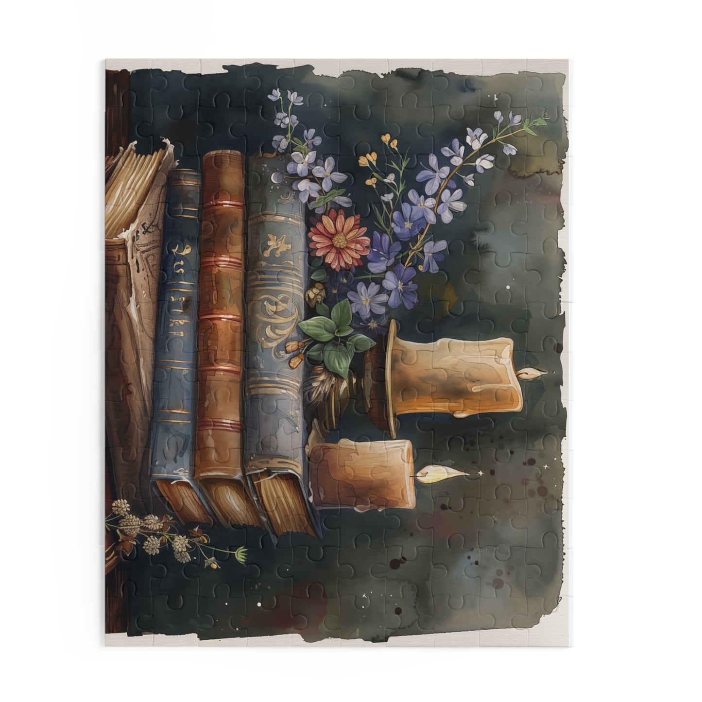 Cozy Candlelit Books Puzzle - Perfect Gift for Book Lovers, Family Activity, Home Decor, Relaxation, Fun Challenges