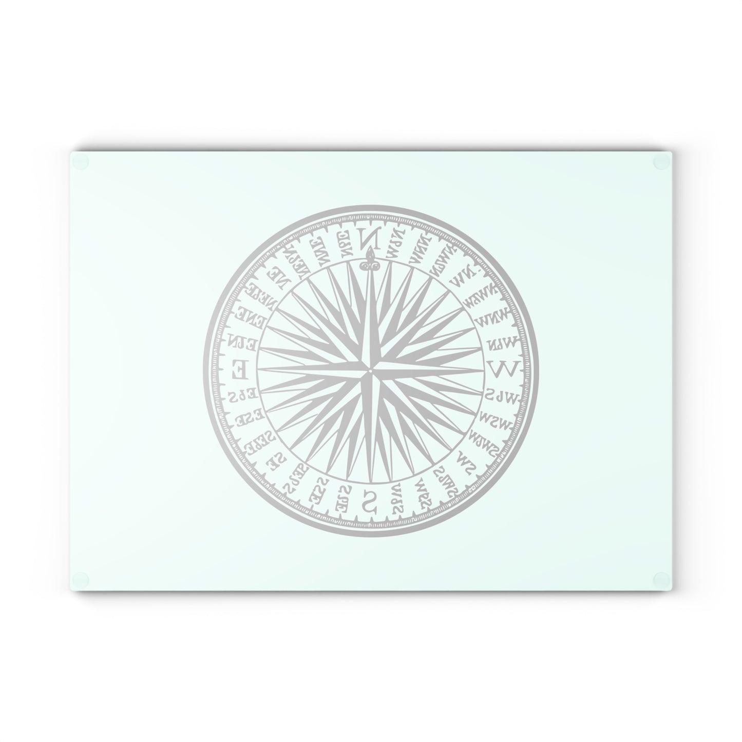 Nautical Compass Glass Cutting Board - Coastal Kitchen Decor, Perfect Gift for Chefs, Housewarming, Maritime Themed Events