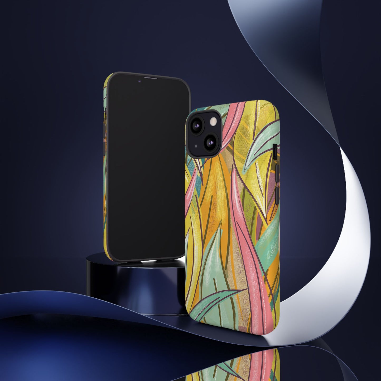 Vibrant Phone Case with Colorful Leaf Design, Tough Cases for Nature Lovers, Eco-Friendly Gift, Summer Vibes, Floral Phone Cover