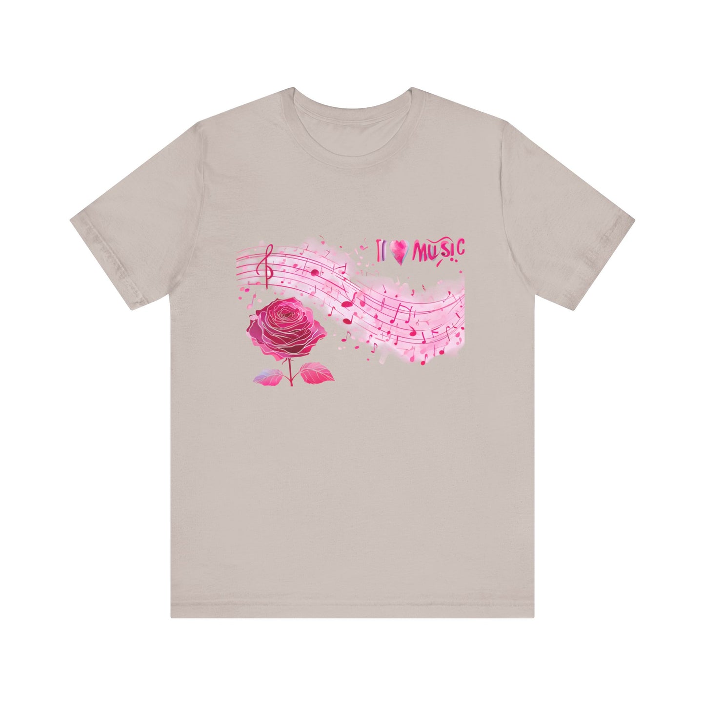 I Love Music Tee, Music Lover Shirt, Floral Music Notes Top