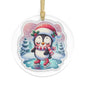 Penguin Ice Skating Acrylic Ornament — Cute Holiday Christmas Tree Decoration