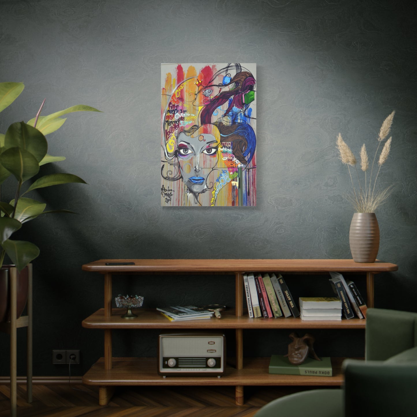 Colorful Graffiti Portrait Canvas