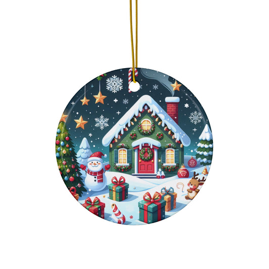 Charming Ceramic Holiday Ornaments, Perfect for Christmas Decor, Gift Tags, Tree Decorations, Festive Home Accents, 2-Side Print