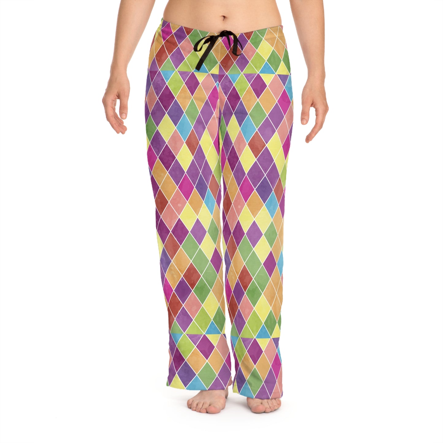 Colorful Checkered Women's Pajama Pants, Cozy Loungewear, Stylish Sleepwear