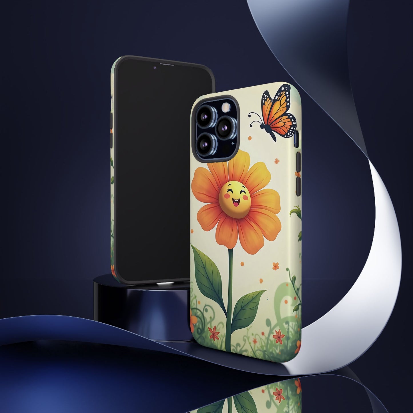 Floral Phone Case with Butterfly Design, Cute Flower Phone Cover for Nature Lovers, Eco-Friendly Gift, Spring Vibes, Birthday Present