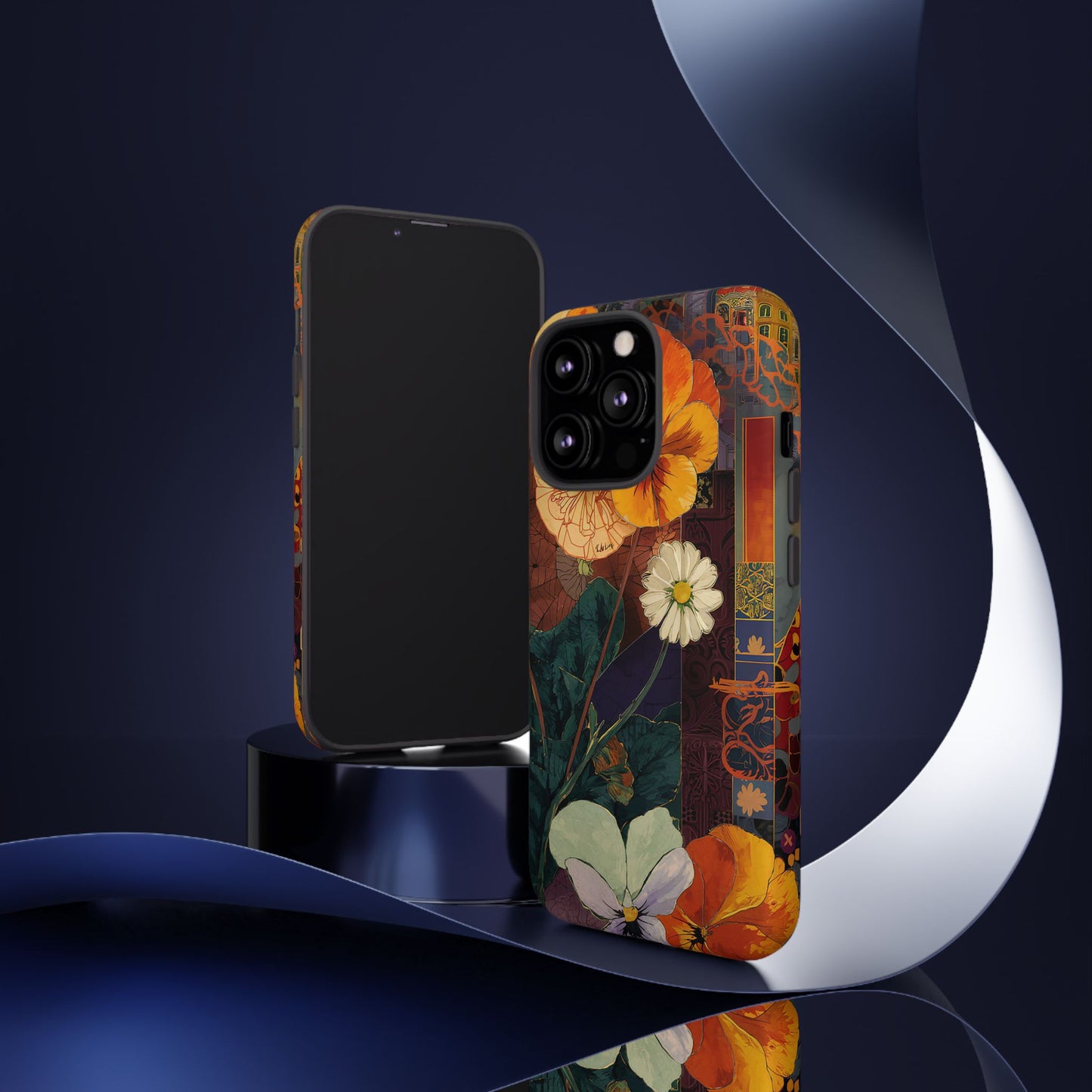 Floral Pansy Tough Phone Case — Vintage Botanical Protection