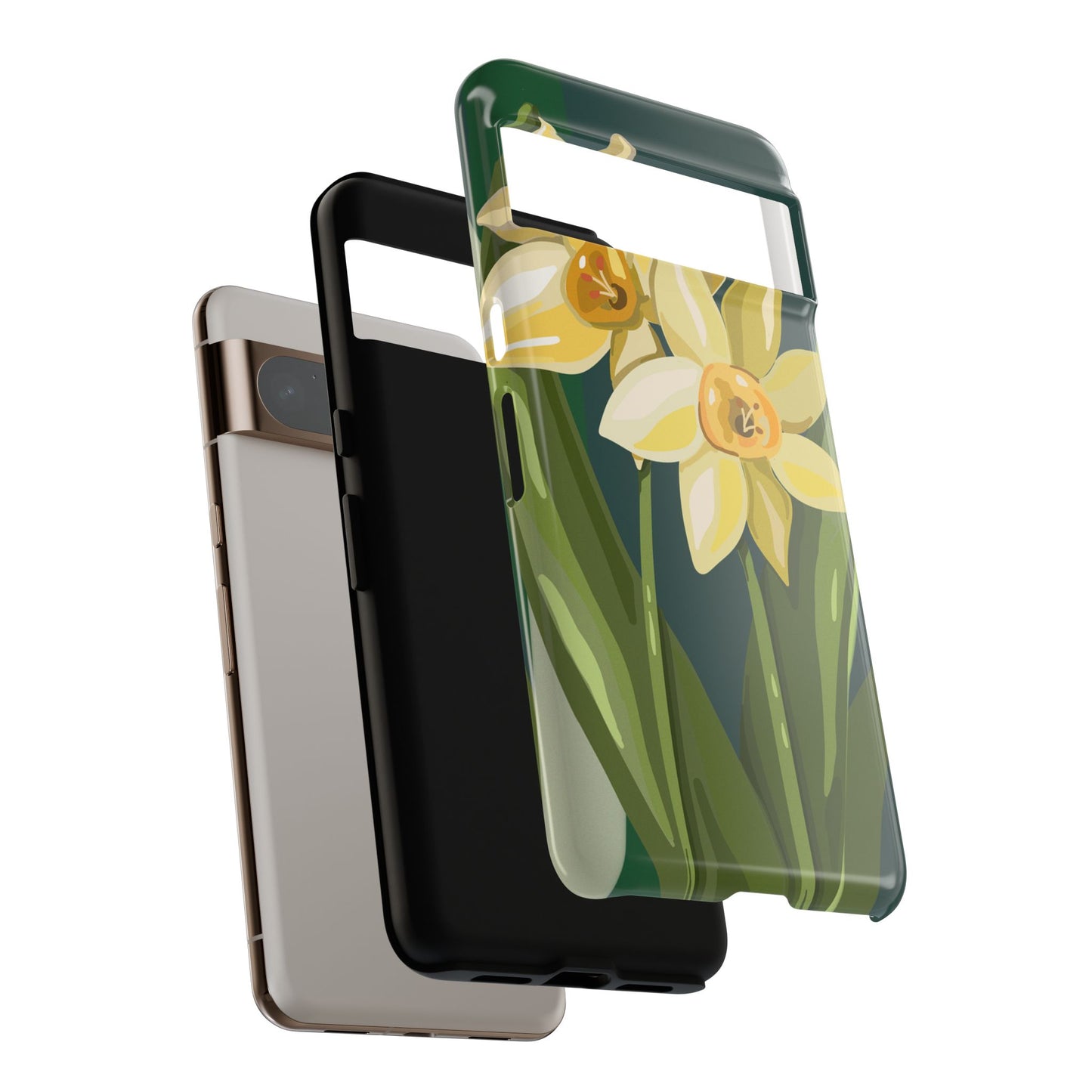 Floral Phone Case - Yellow Daffodil Design, Tough Phone Cover, Spring Decor, Floral Gift, Nature-Inspired Accessories