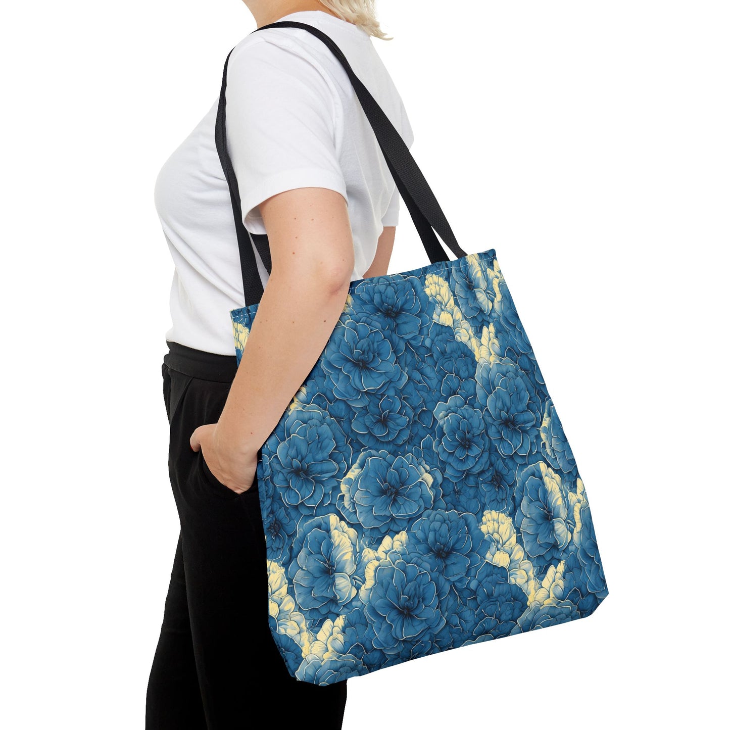 Floral Blue Peony Tote