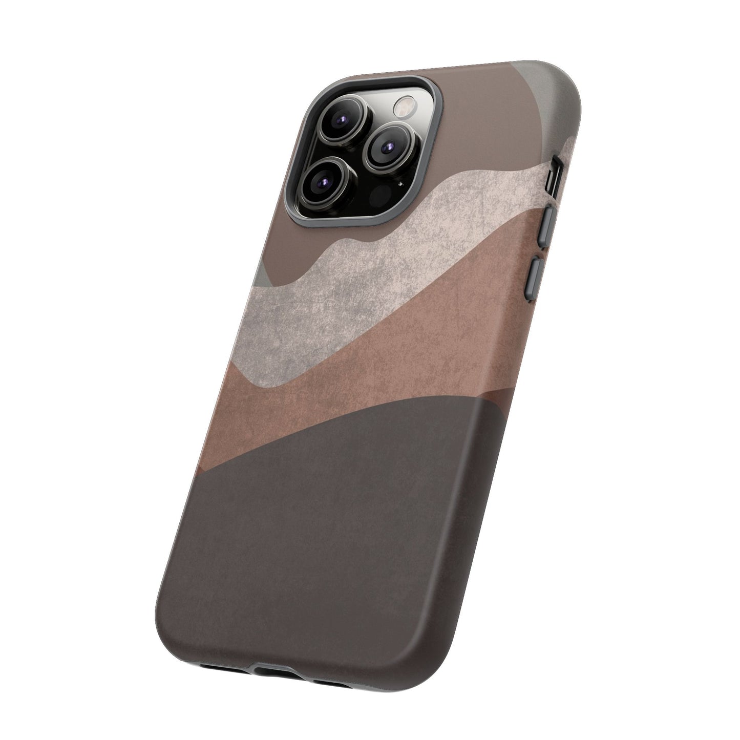 Abstract Earthtone Phone Case — Brown Layered Rugged Tough Case