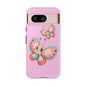 Cute Butterfly Phone Case, Tough Phone Cover, Girly Phone Accessory, Unique Gift for Her, Kids Phone Case, Floral Design Case
