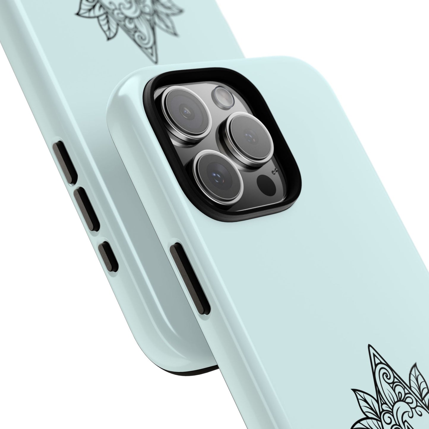 Personalized Tough Phone Case, Floral Monogram Cell Phone Cover, Custom Protective Case, Unique Gift, Birthday, Graduation
