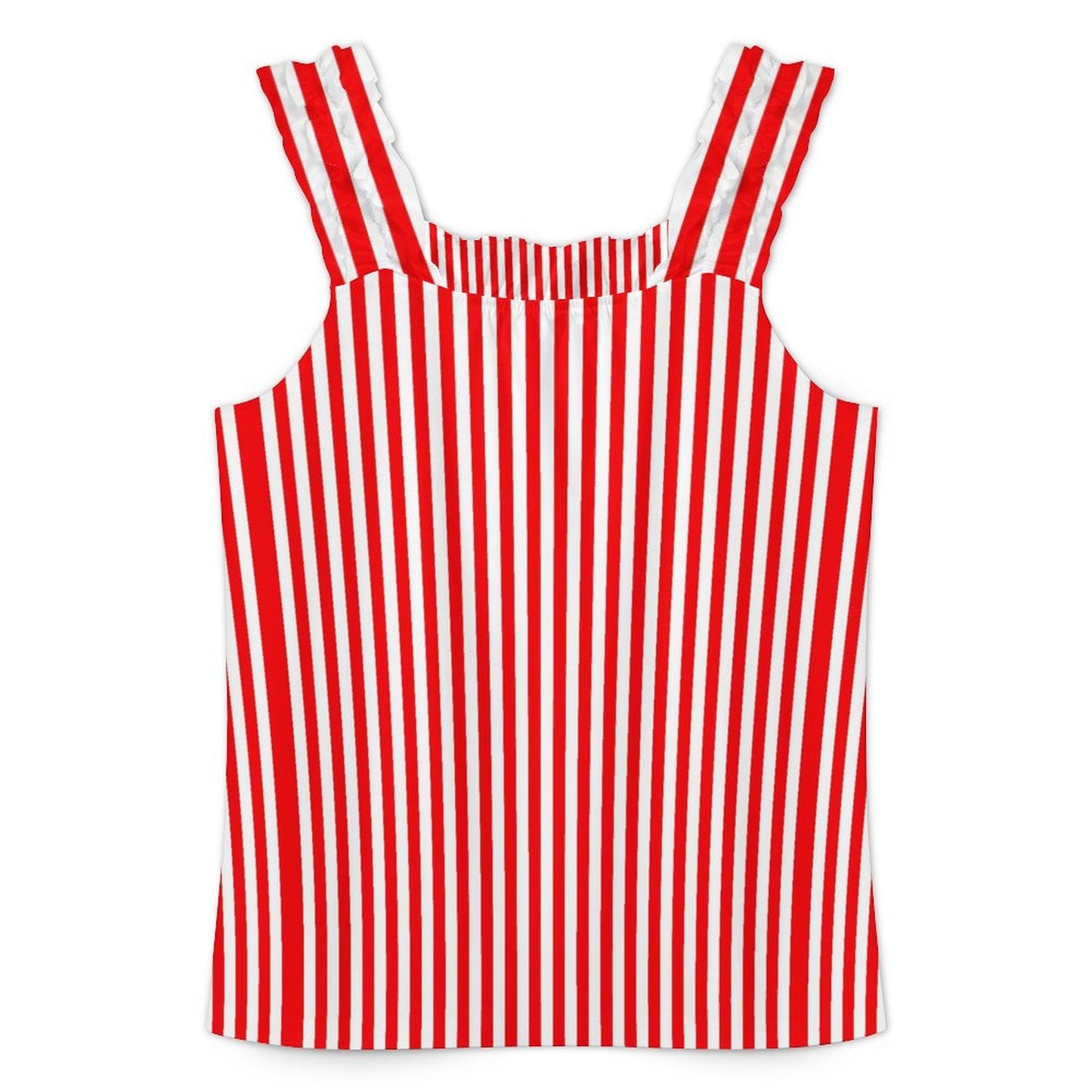 Ruffled Pajama Set - Red Stripes
