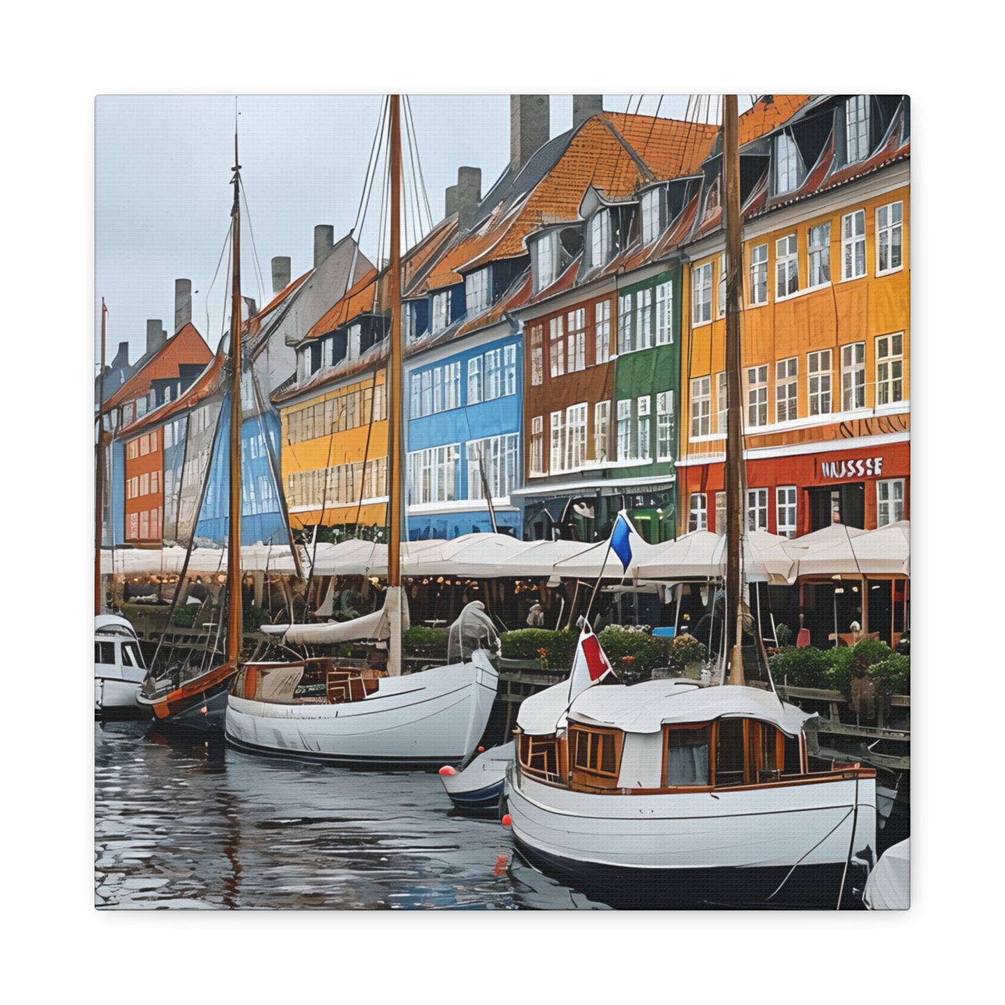Coastal Canvas Print, Vibrant Harbor Art, Nautical Home Decor, Gift for Sailors, Maritime Wall Art
