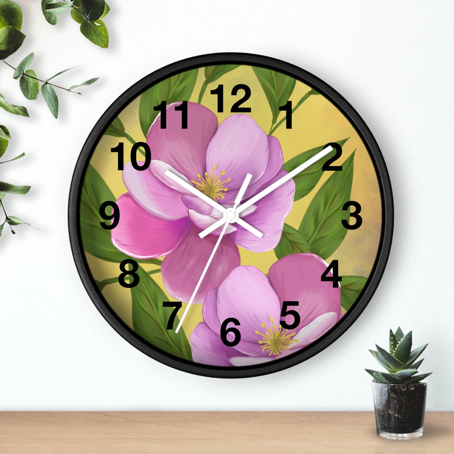 Floral Wall Clock, Boho Decor for Home, Functional Art, Gift for Her, Living Room Accent