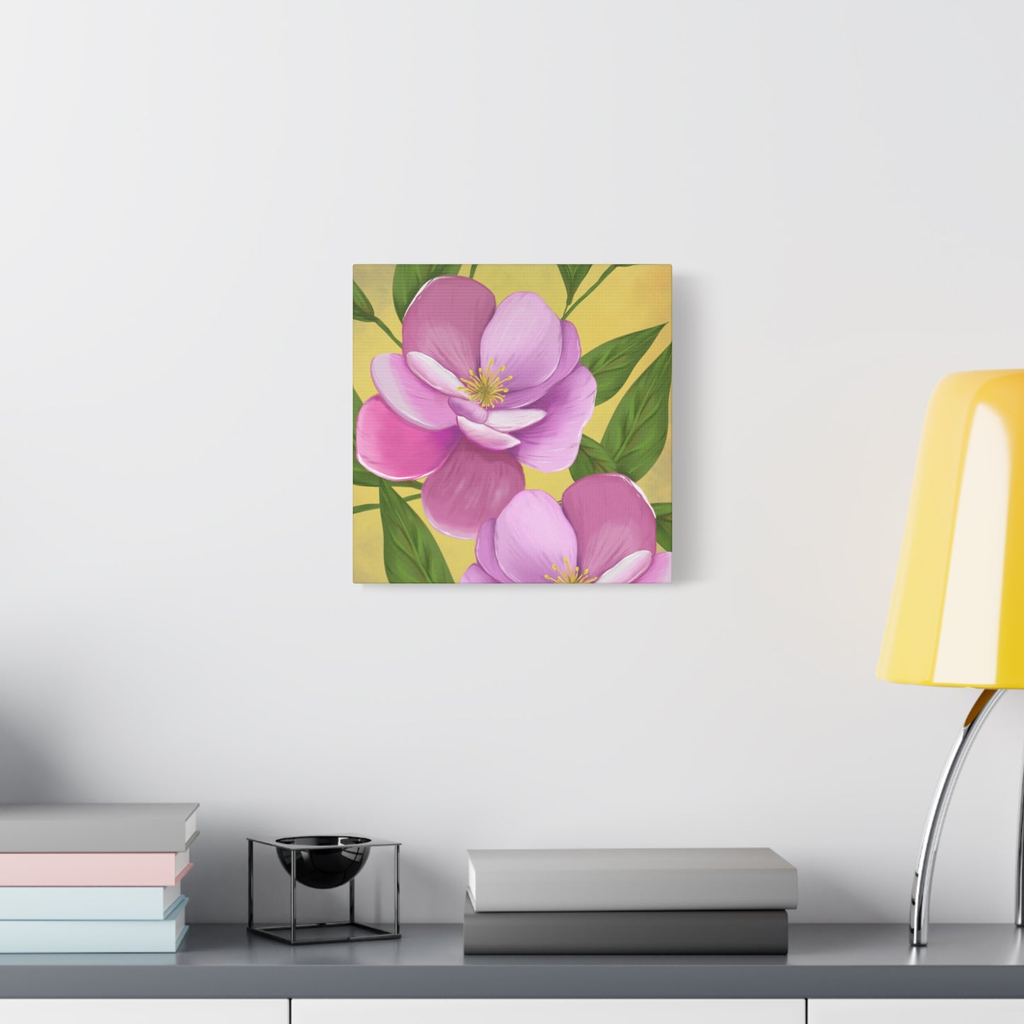 Matte Canvas, Stretched, 1.25" Tulips Pink and Purple Flowers
