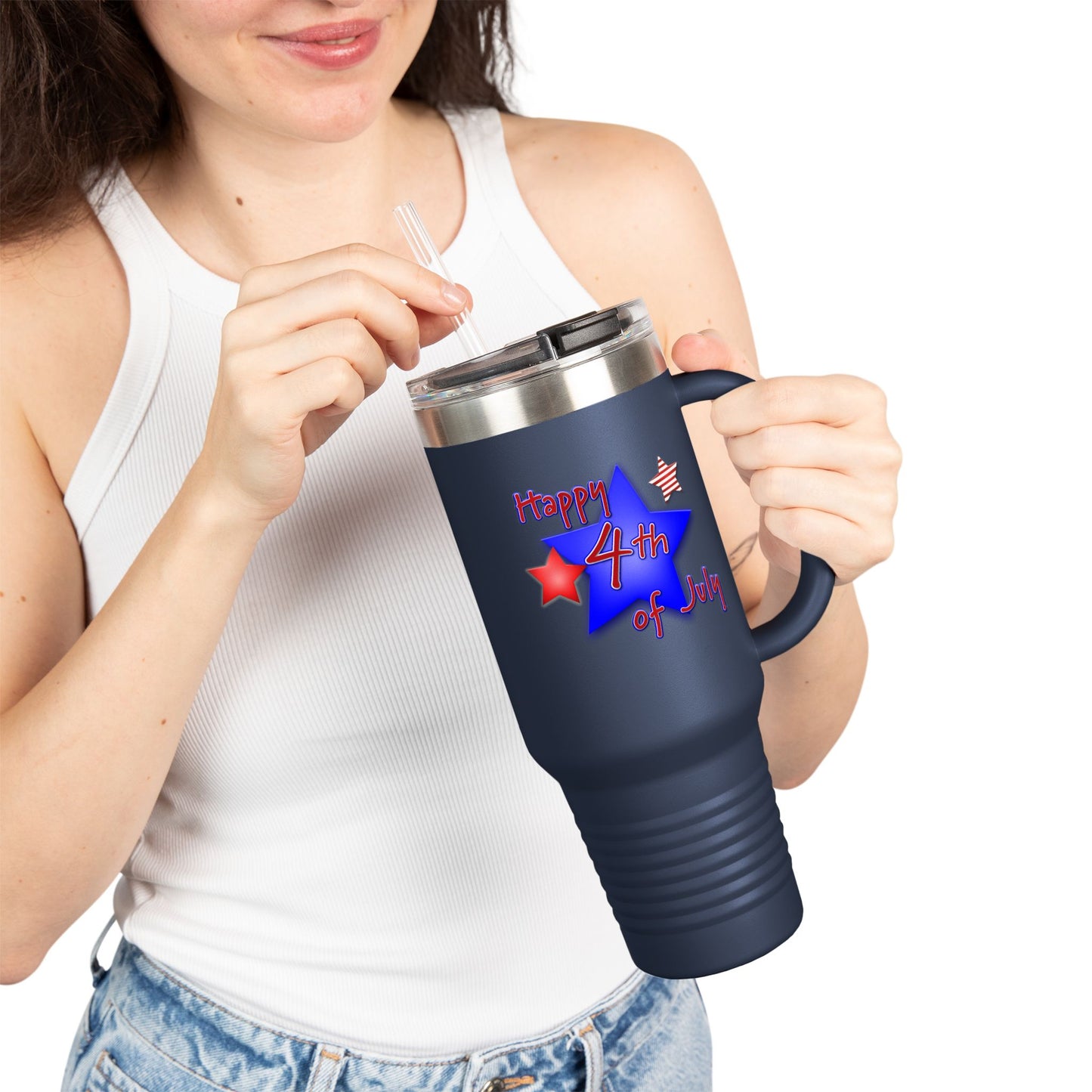 Insulated Travel Mug, 40oz Patriotic
