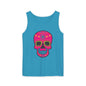 Colorful Dia de los Muertos Skull Tank Top, Unisex Summer Tee, Festival Wear