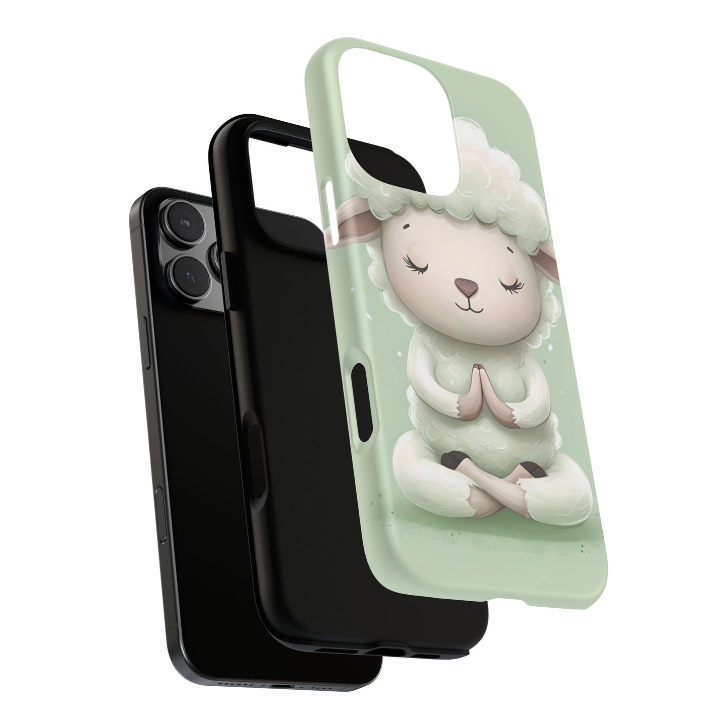 Meditating Lamb Phone Case — Cute Pastel Protective iPhone Cover