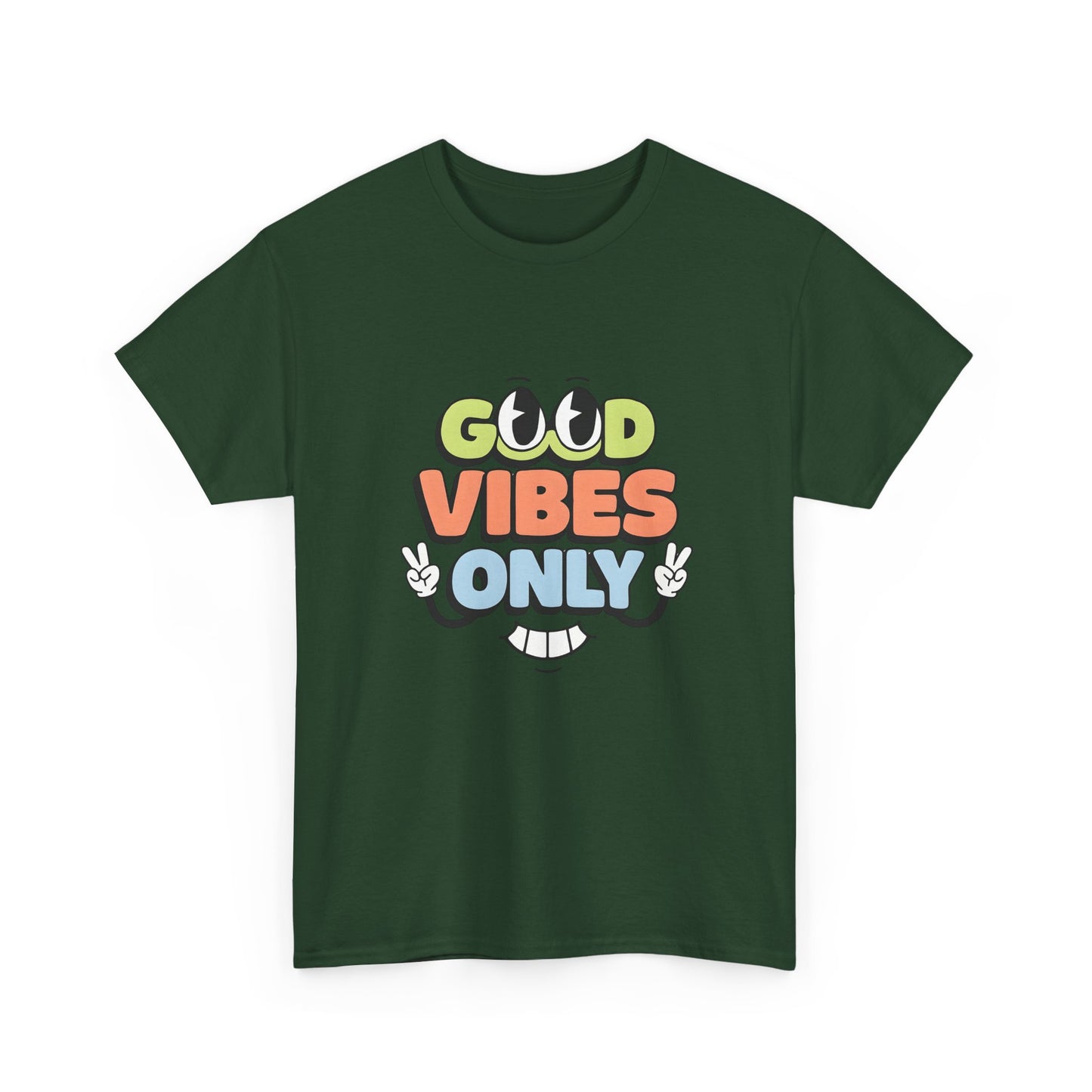 Good Vibes Only Unisex Heavy Cotton Tee, Casual Tee, Positive Message Shirt, Summer Fashion, Gift for Friends, Outdoor Wear