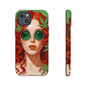 Vibrant Phone Case with Retro Greenery Design, Trendy Case for Casual Look, Gift for Her, Summer Vibes, Unique Phone Accessory
