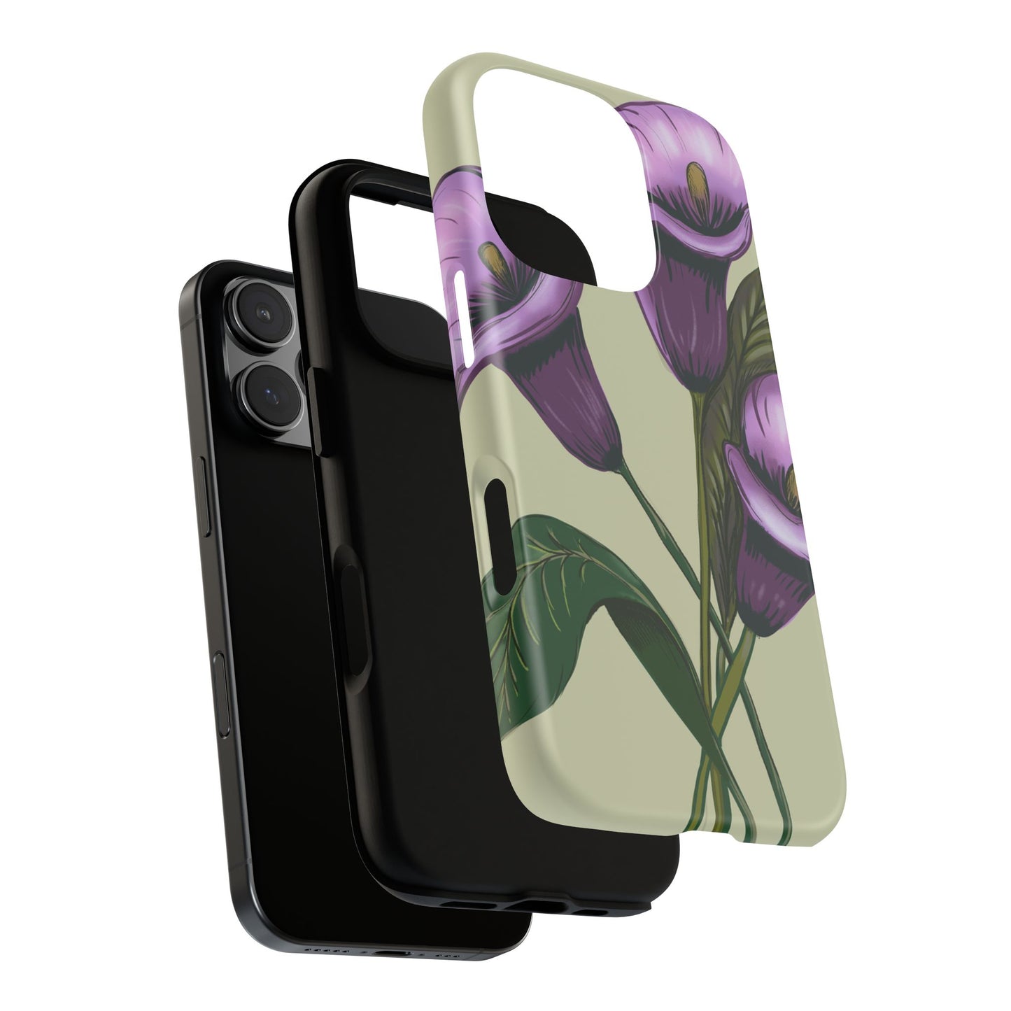 Floral Phone Case - Tough Cases, Purple Flower Design, Cell Phone Accessories, Gift for Her, Nature Lover Essentials