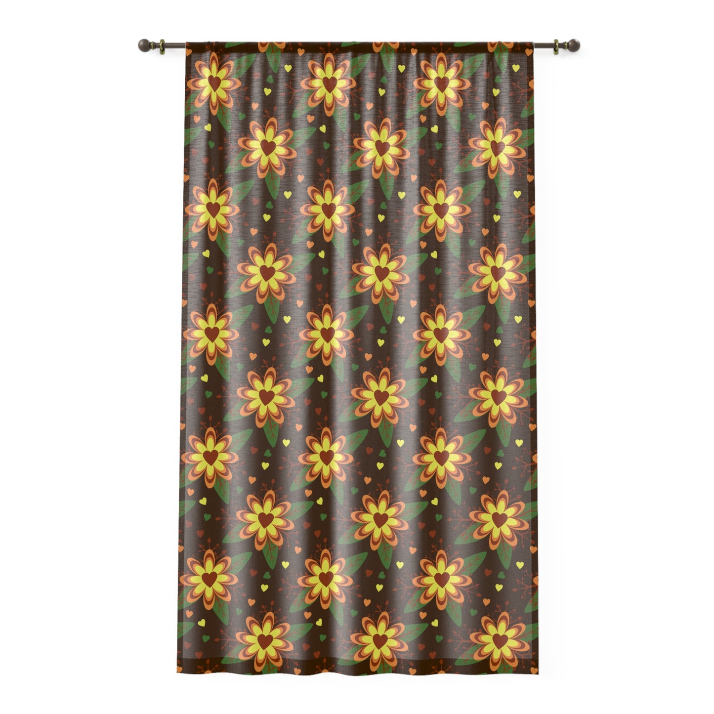 Floral Window Curtain, Bohemian Home Decor, Living Room Drapes, Sunny Bedroom Curtains, Spring Home Accessories, Gift Idea