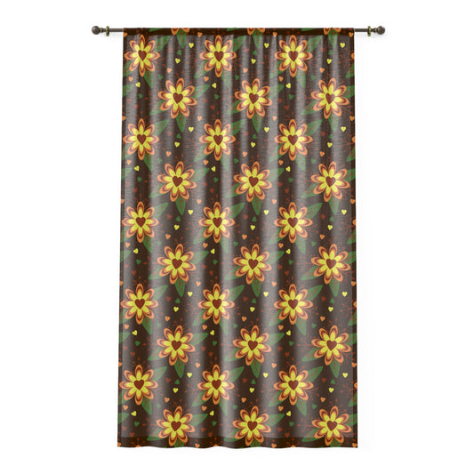 Floral Window Curtain, Bohemian Home Decor, Living Room Drapes, Sunny Bedroom Curtains, Spring Home Accessories, Gift Idea