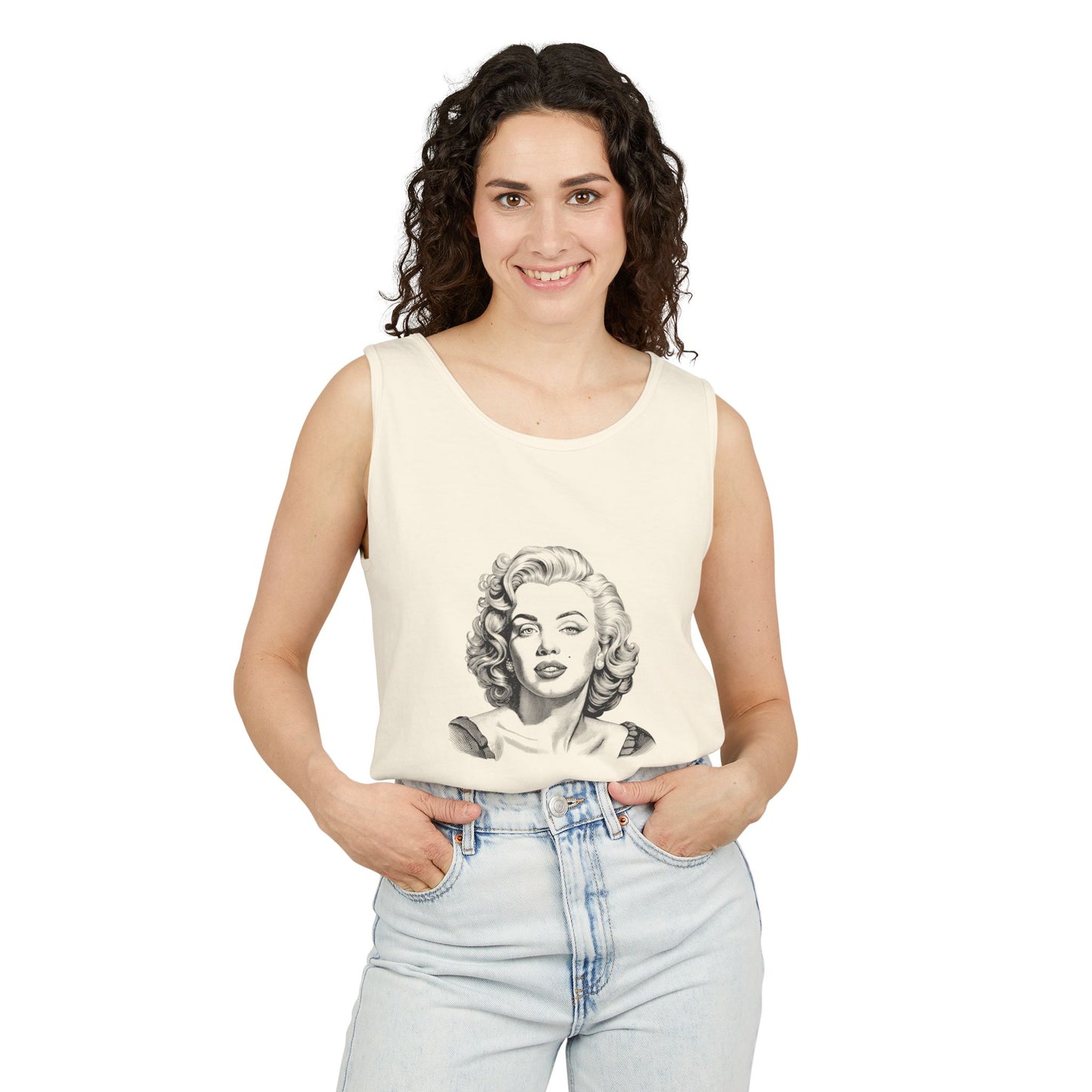 Vintage Marilyn Monroe Tank Top for Unisex, Retro Beachwear, Summer Casual Style, Gift for Movie Lovers, Classic Graphic Apparel