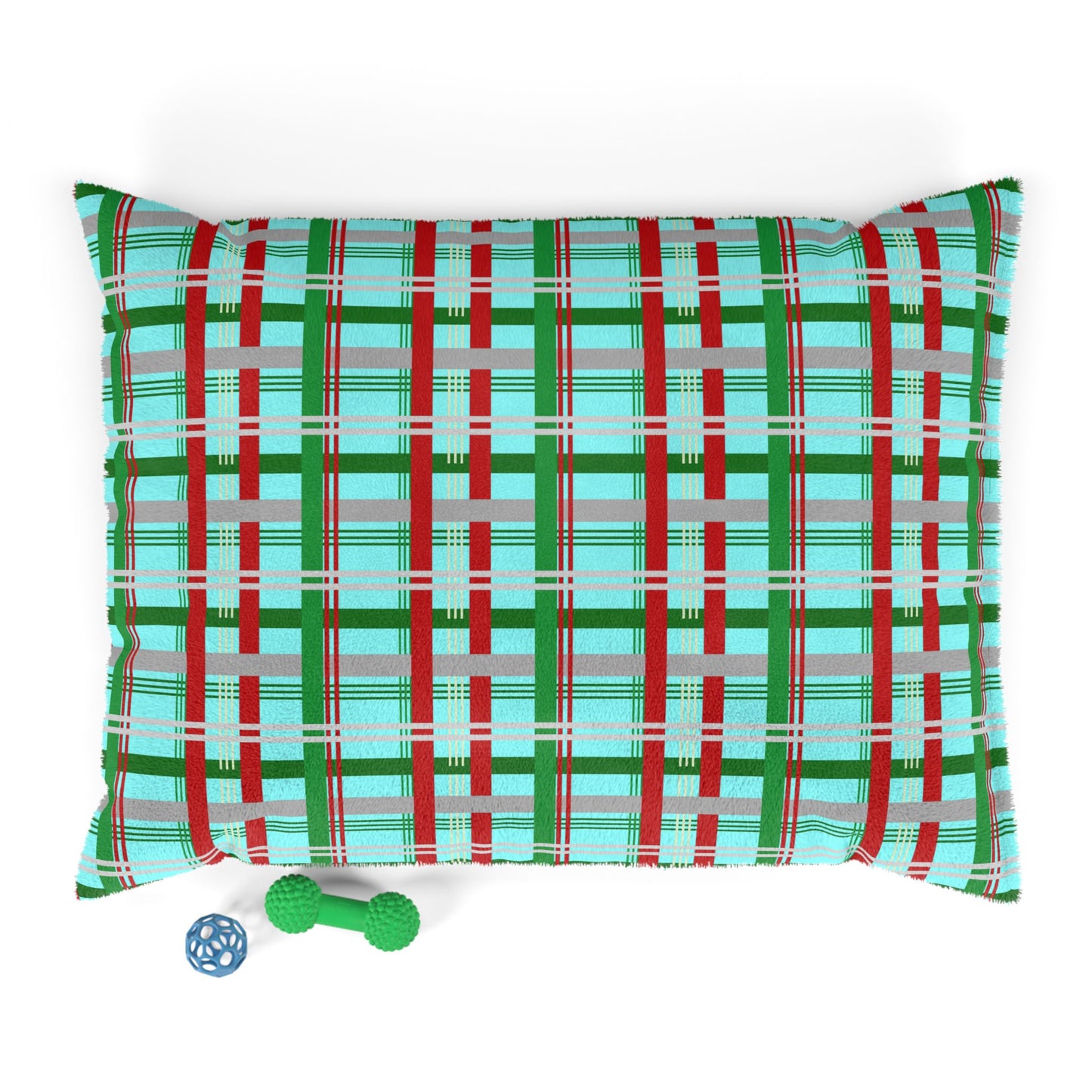 Festive Plaid Pet Bed | Cozy Dog Bed | Holiday Pet Cushion | Comfortable Cat Bed | Christmas Decor