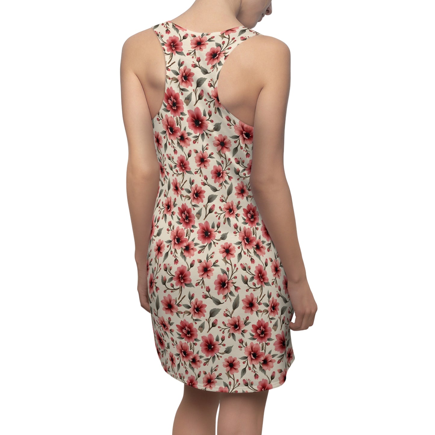 Floral Racerback Dress, Summer Dress, Beachwear, Vacation Outfit, Floral Print Dress, Casual Sundress