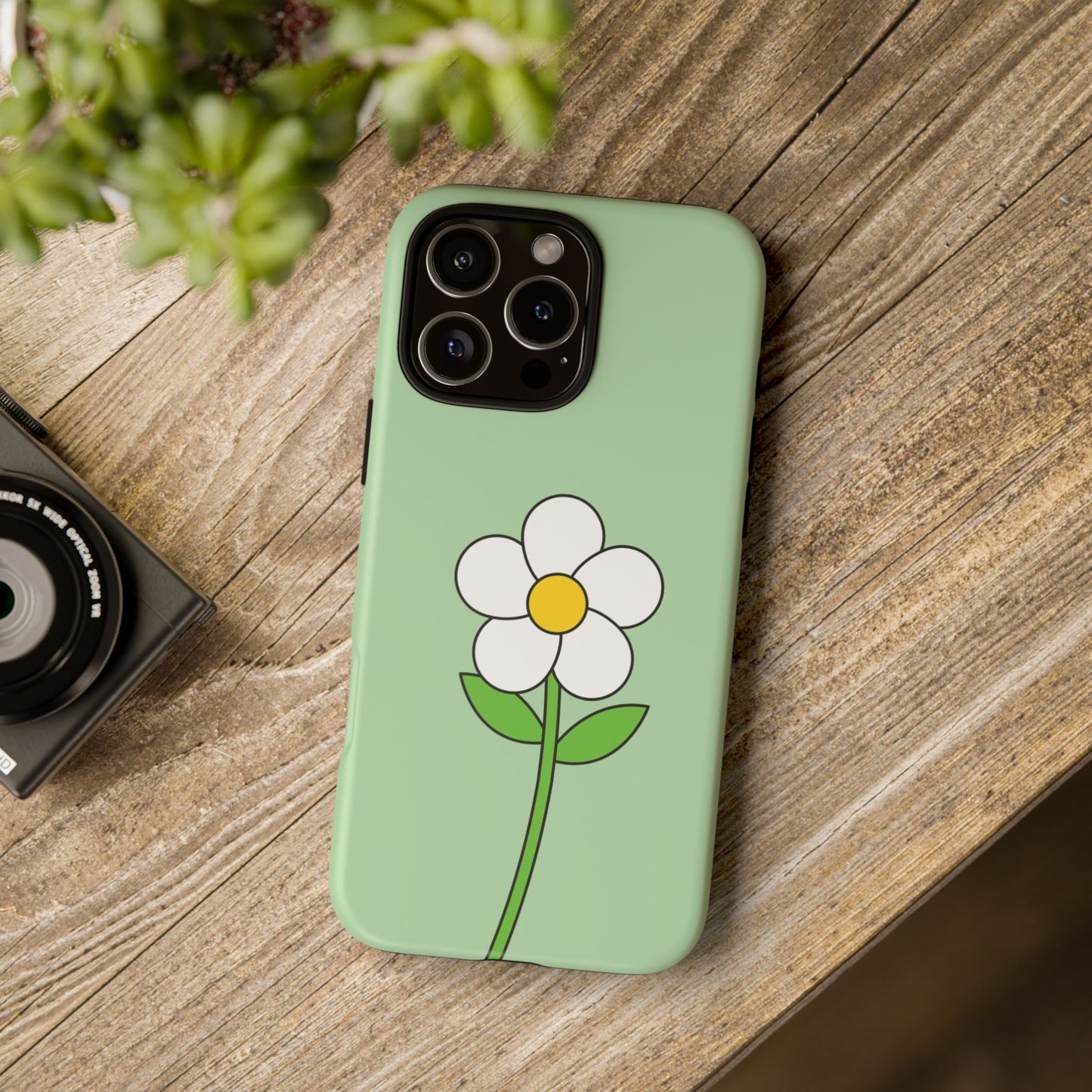 Floral Phone Case - Tough Cases for Nature Lovers, Cute Green Flower Design, iPhone Cover, Gift for Her, Spring Accessories