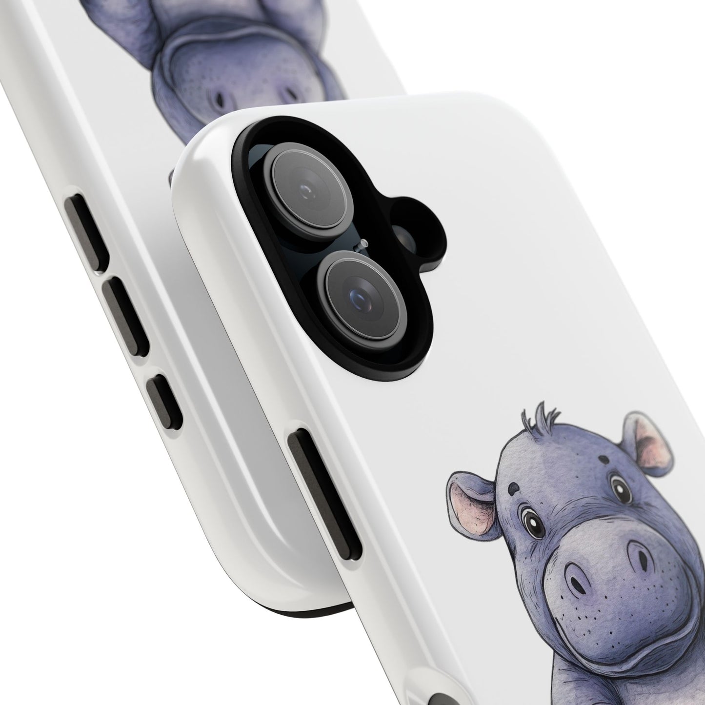 Cute Hippo Phone Case, Unique Tough Cases, Animal Lover Gift, Cute Animal Design, Baby Animal Phone Accessory