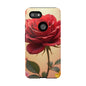 Floral Phone Case with Red Rose Design, Tough Phone Cover, Flower Print, Gift for Her, Stylish Accessory, Floral Aesthetic