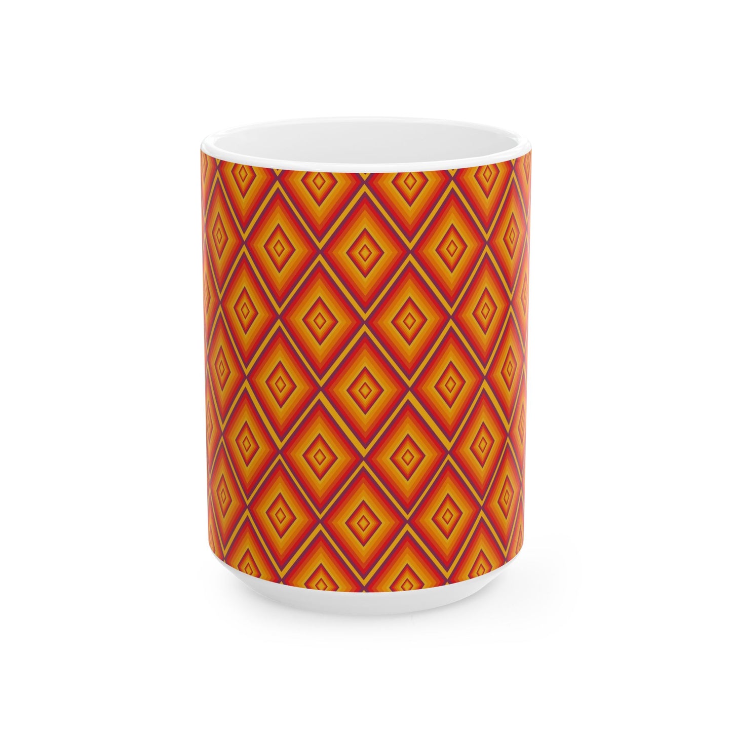 Vibrant Geometric Ceramic Mug - Perfect for Coffee Lovers, Decorative Gift, Kitchen Decor, Birthdays, and Festive Occasions