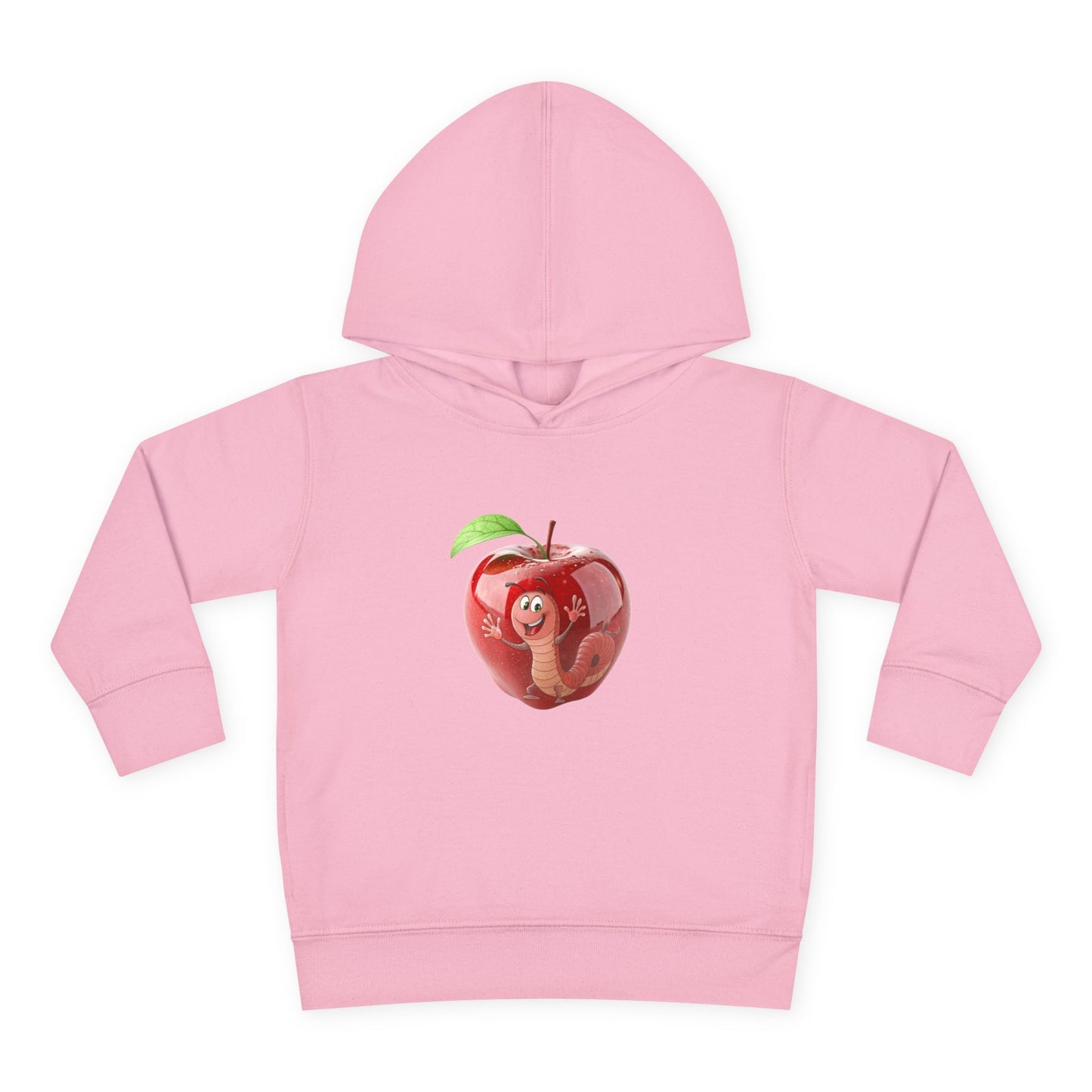 Cute Apple Toddler Pullover Fleece Hoodie - Cozy, Fun, Playful Kidswear, Perfect Gift for Birthdays, Play Dates, or Fall Outings