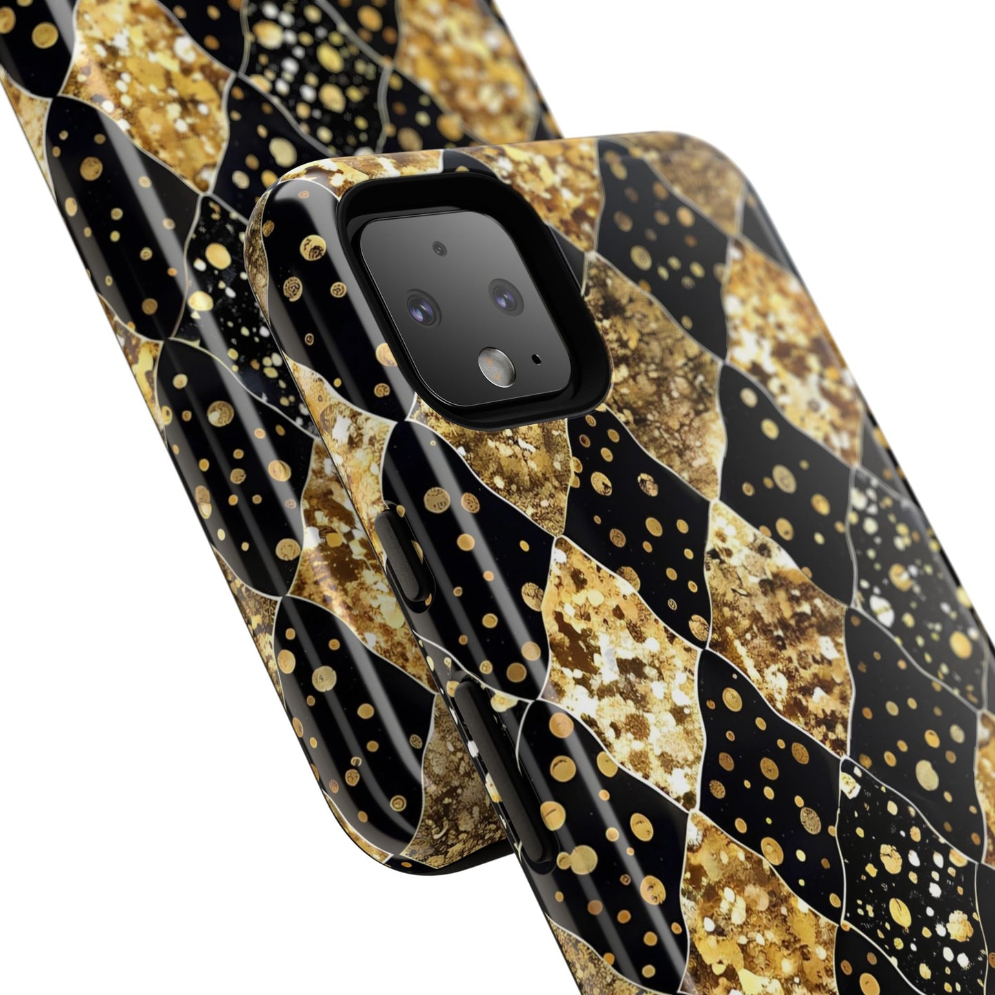 Elegant Gold & Black Phone Case for Tough Protection