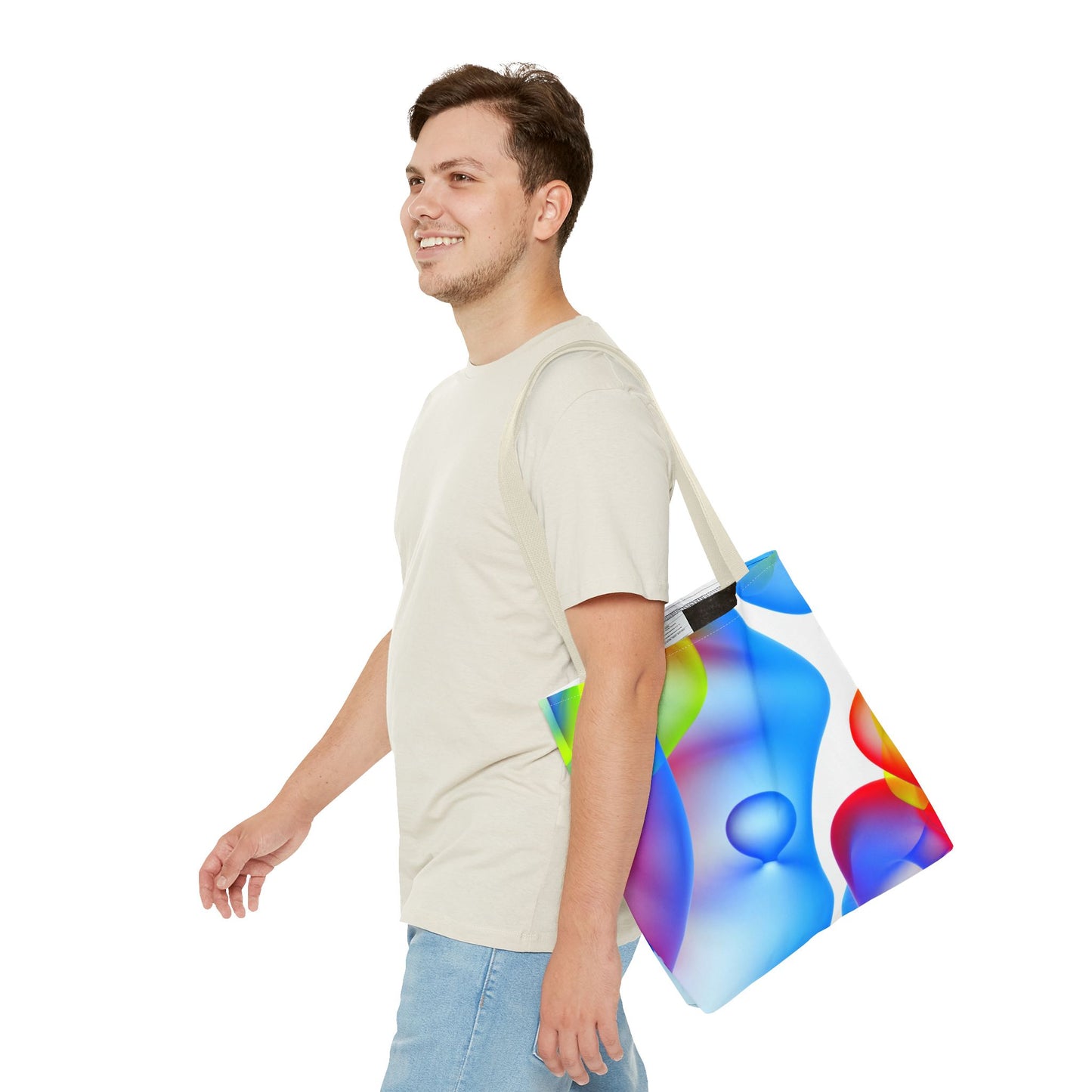 Vibrant Abstract Tote Bag, Colorful Beach Bag, Reusable Grocery Tote, Stylish Everyday Bag, Gift for Art Lovers