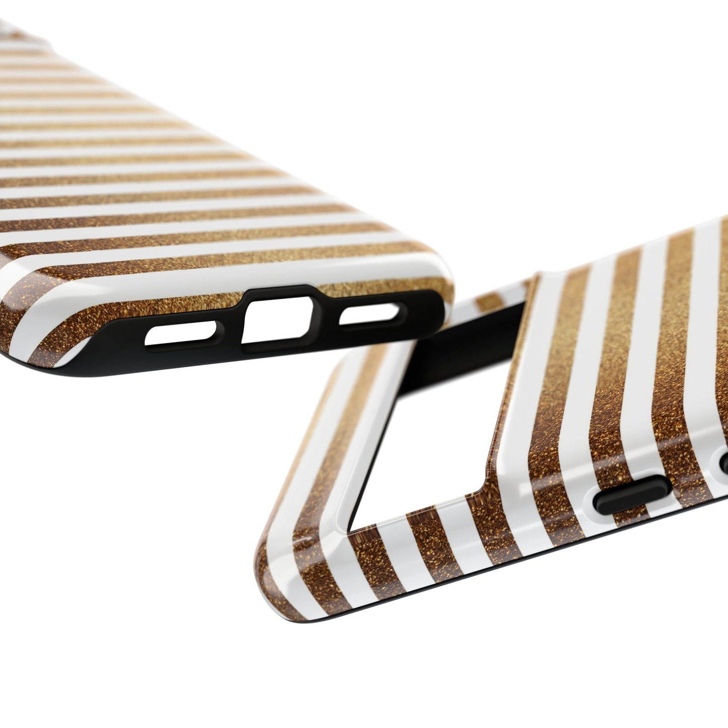 Glamorous Gold Striped Phone Case | Tough Cases, Stylish Phone Cover, Chic Accessories, Gift for Her, Fashionable Tech