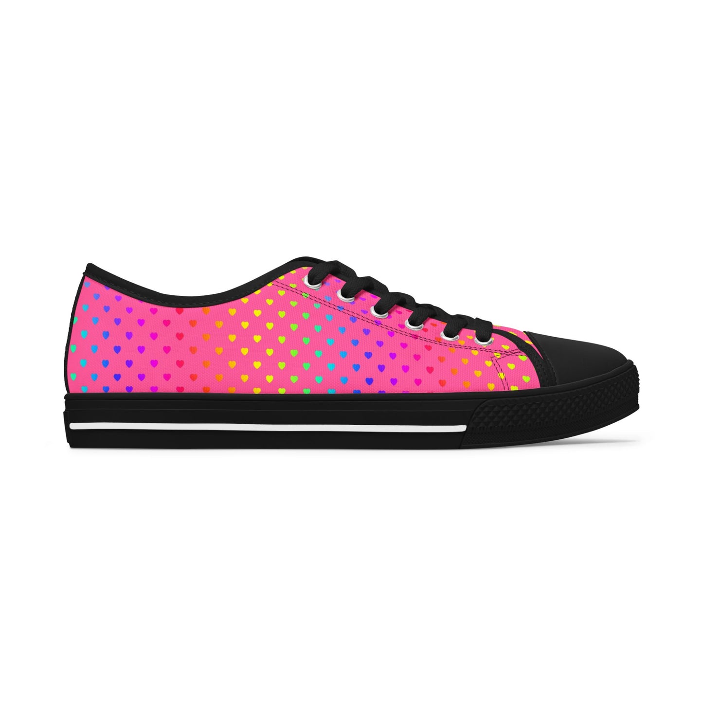 Low Top Sneakers — Pink Gradient Polka Dot Casual Shoes for Women