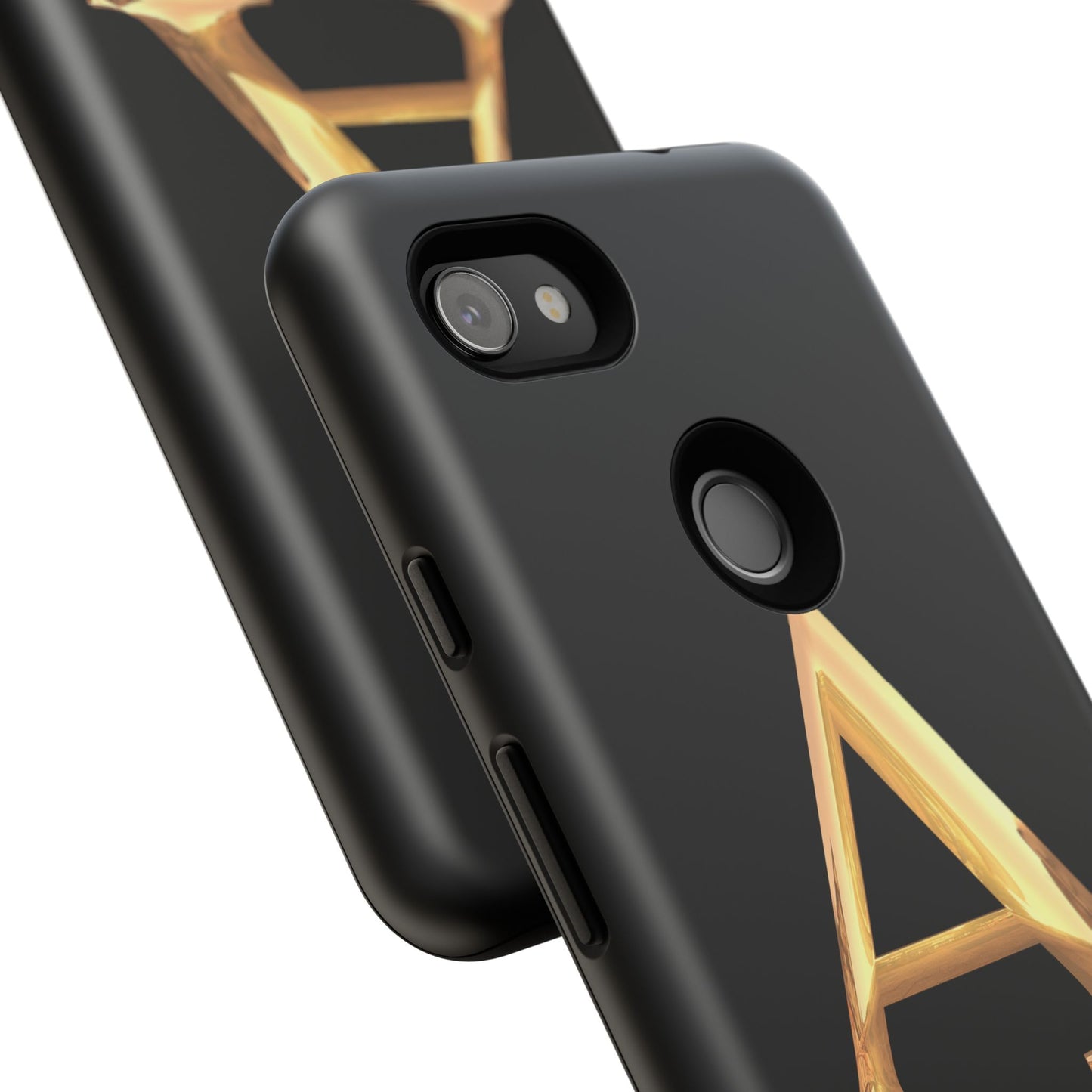 Custom Phone Case with Gold Letter A, Monogrammed Gift, Tough Protective Case, Personalized Phone Accessory, Unique Phone Cover