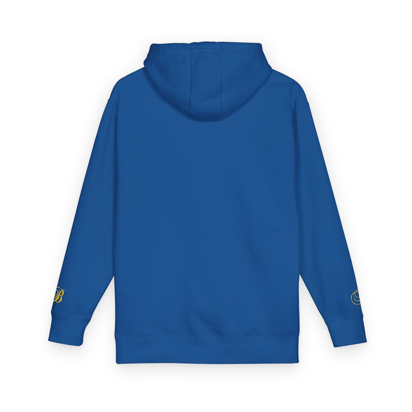 Coral Gold Floral Initial Hoodie — Monogram 'B' Casual Pullover