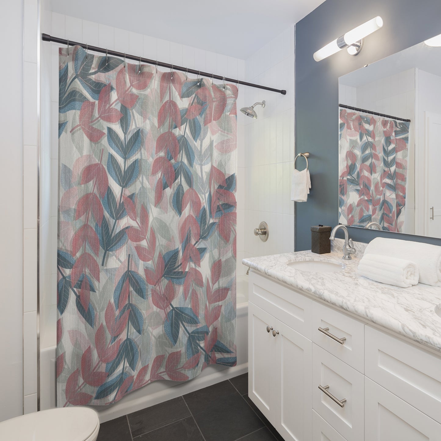 Boho Floral Shower Curtains, Nature-Inspired Bathroom Decor, Ocean Vibes, Ideal for Home Renovation, Gift for All Occasions