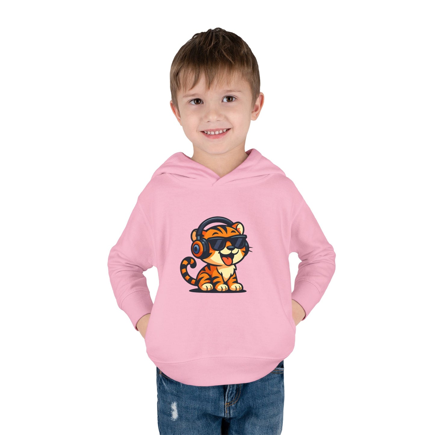 Toddler Cool Cat Fleece Hoodie - Fun Kids Apparel for Playtime, Birthday Gift, Nursery, Casual Wear, Music Lovers