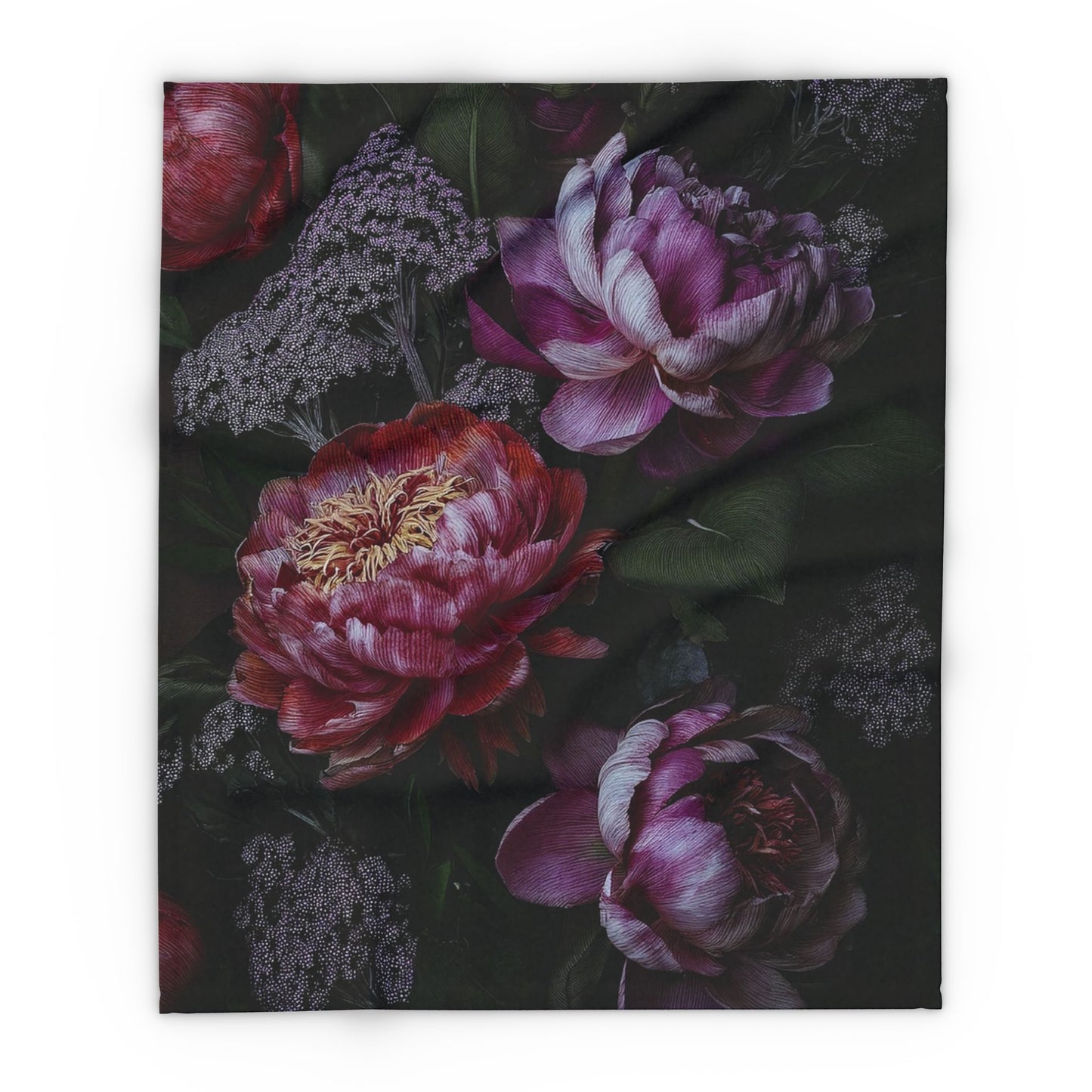 Floral Arctic Fleece Blanket, Cozy Home Decor, Gift for Her, All-Season Warmth, Elegant Design for Home, Flower Throw