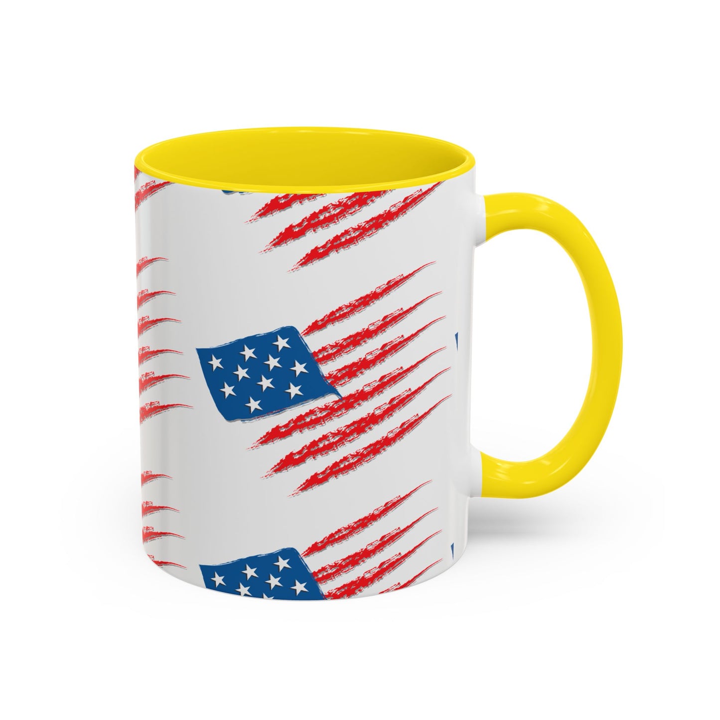 Patriotic Accent Coffee Mug | USA Flag Design, Perfect Gift for Veterans & Independence Day, Coffee Lover's Merchandise, Red White [...]
