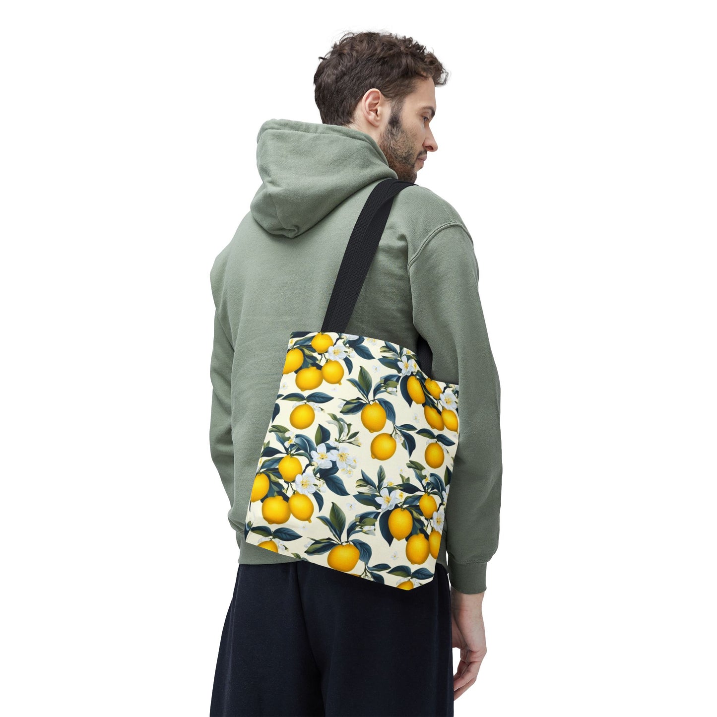 Lemon Blossom All-Over Print Tote Bag — Citrus Floral Market Bag
