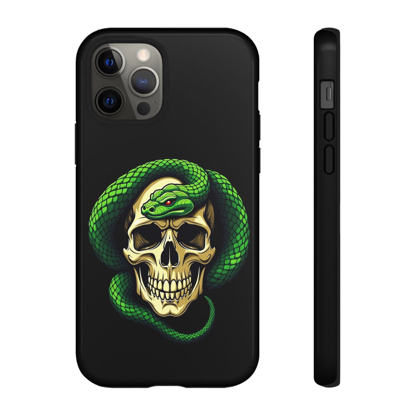 Skull & Snake Phone Case | Tough Cases, Protective Cover, Edgy Phone Accessories, Gothic Gift, Halloween Decor