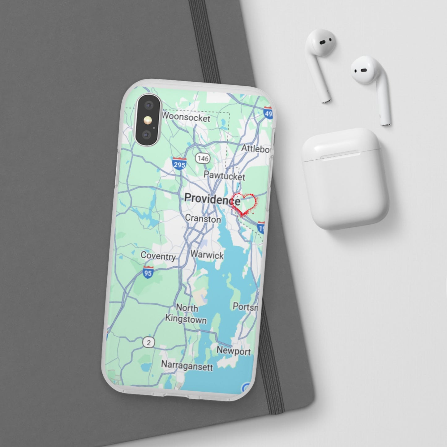 Providence Heart Map Phone Case - Custom Flexible Smartphone Protector, Gift for Her, Map Lover's Accessory, Personalized Case, Travel [...]
