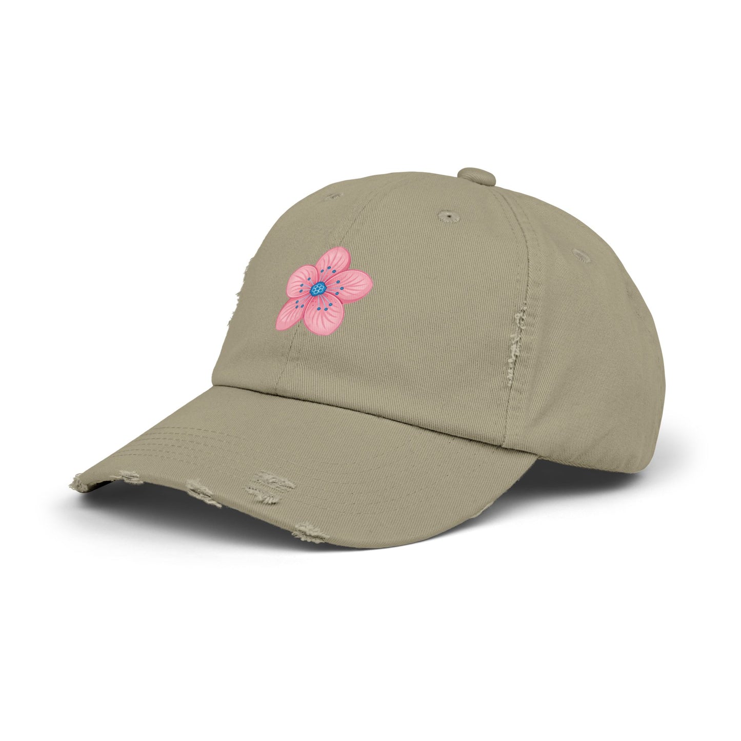 Floral Distressed Cap | Trendy Hat for Spring and Summer | Perfect Gift for Floral Lovers, Outdoor Events, Festivals, Birthdays